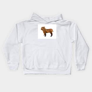 Bulldog red brindle silhouette Kids Hoodie